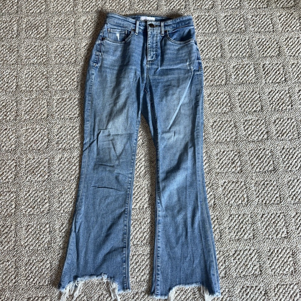 Ann Taylor LOFT Women's Size 25/0 Curvy High‎ Waist Straight Crop Jean EUC